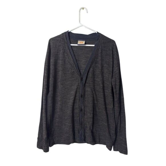 Hugo Boss Orange Mens XL Gray Button-Up Cardigan Sweater Long Sleeve - Picture 1 of 6